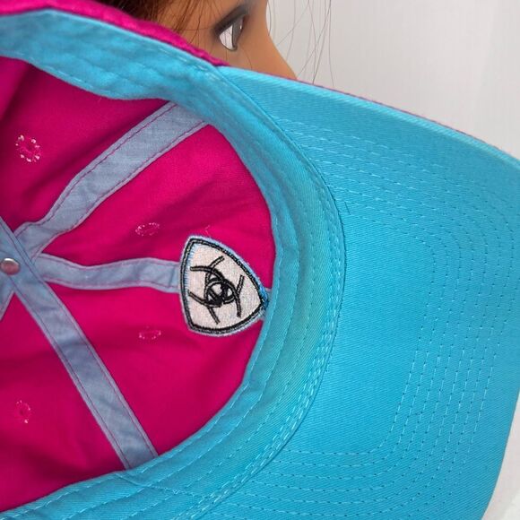 Ariat Ballcap Textile One Size Adjustable Pink/Blue Details Unisex - Picture 6 of 9